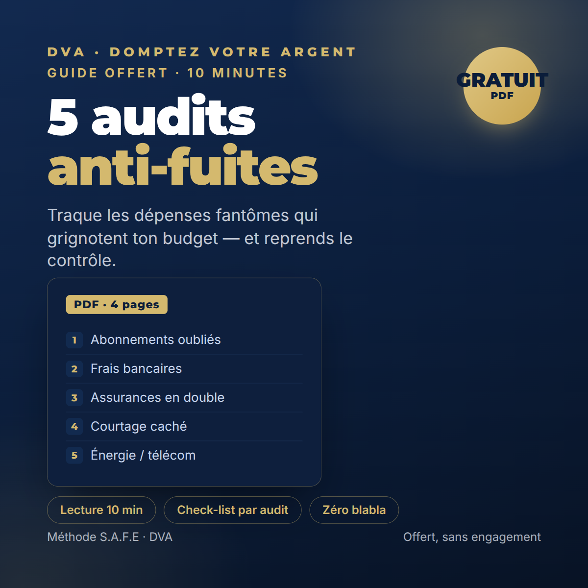 Guide gratuit — Anti-Dépenses Fantômes